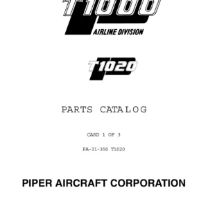 Piper PA-31-350 T1020 Illustrated Parts Catalog 761-775 1982-1984