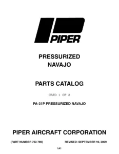 Piper PA-31P Pressurized Navajo Illustrated Parts Catalog 1970-1977 PDF