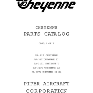 Piper PA-31T PA-31T1 PA-31T2 Cheyenne Parts Catalog - Card 1 of 5 (P/N 753 825)