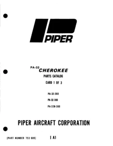 Piper PA-32 Cherokee Parts Catalog PA-32-260 PA-32-300 PA-32R-300 753 689