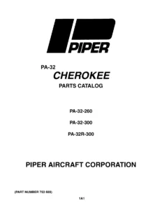 Piper PA-32 Cherokee Six Lance Illustrated Parts Catalog 753-689 1966-1979