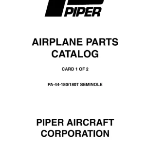 Piper PA-44-180 / PA-44-180T Seminole Illustrated Airplane Parts Catalog 761-663