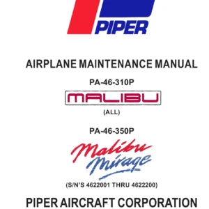 Piper PA-46-310P Malibu PA-46-350P Mirage 1984-1995 Airplane Maintenance Manual