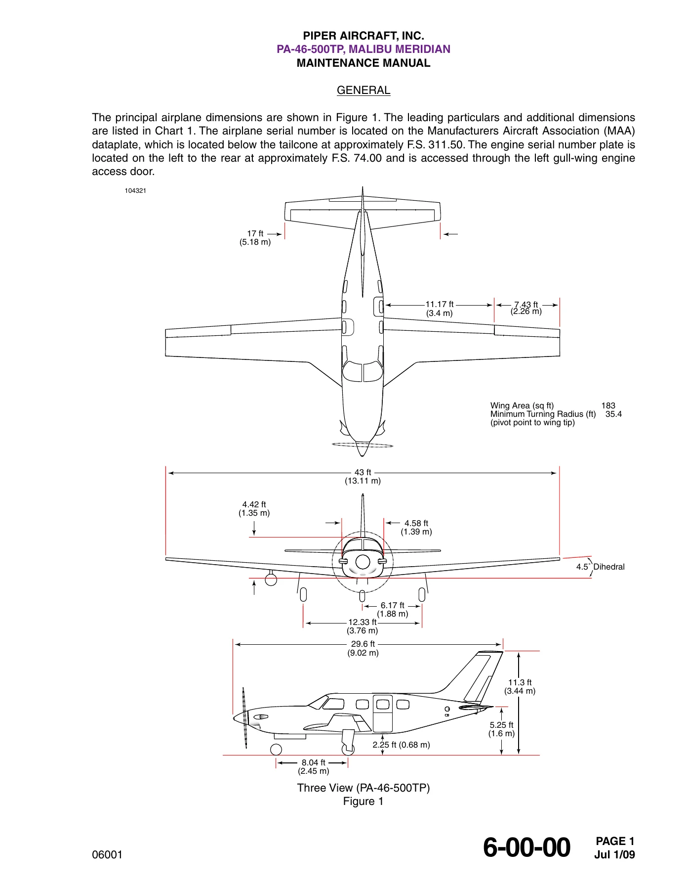 Piper PA-46-500TP Malibu Meridian Airplane Maintenance Manual - P/N 767-005 PDF - Image 2