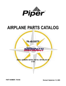 Piper PA-46-500TP Malibu Meridian G1000 Airplane Parts Catalog (P/N 766-882)