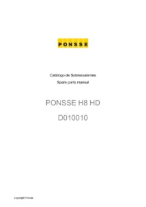 Ponsse H8 HD Harvester Spare Parts Catalog D010010 - Portuguese English PDF