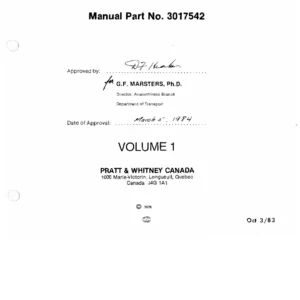 Pratt & Whitney Canada JT15D-1 -1A -1B -4 -4B -4D Turbofan Engine Maintenance Manual - PDF