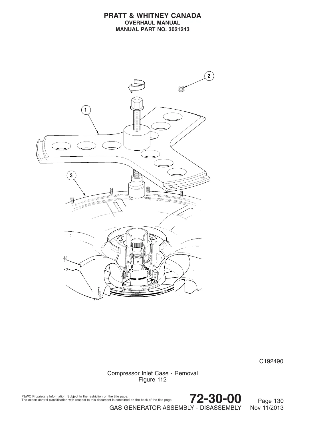Pratt & Whitney Canada PT6A Engine Overhaul Manual - Chapter 72-30 Compressor (Part No. 3021243) - Image 3