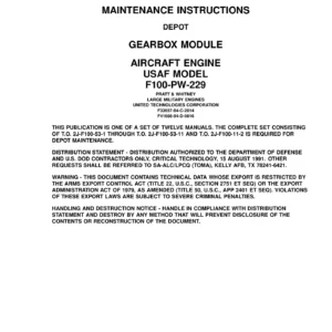 Pratt & Whitney F100-PW-229 Engine Gearbox Module Depot Maintenance Manual TO 2J-F100-53-11