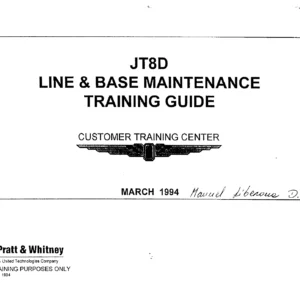 Pratt & Whitney JT8D Line & Base Maintenance Training Guide - Turbofan Engine Service Manual PDF