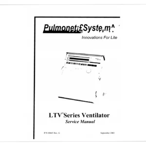 Pulmonetic LTV Series Ventilators Service Manual 10665 Rev G PDF