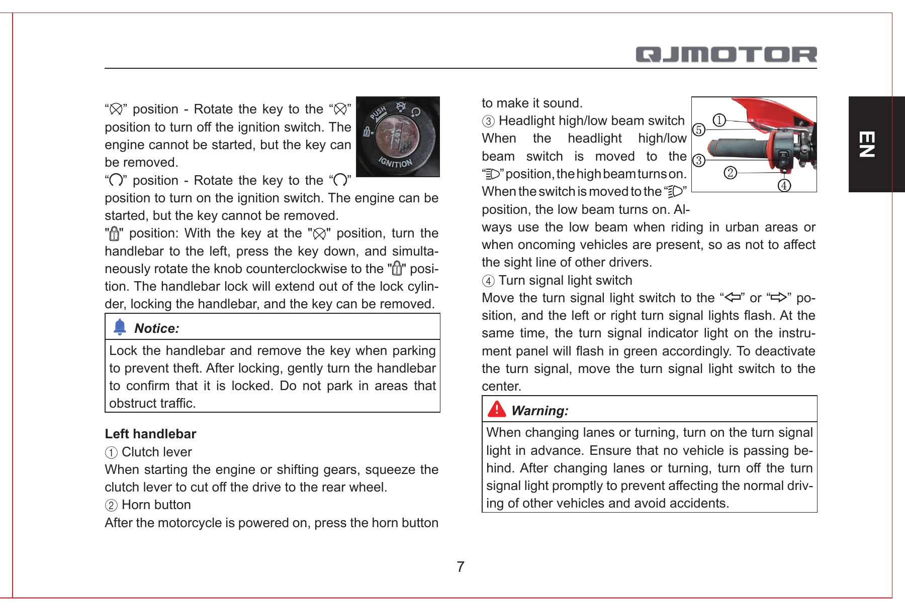 QJMOTOR COV 125 COV 125 X Multilingual User Manual - 5-Language Owner's Guide PDF - Image 3