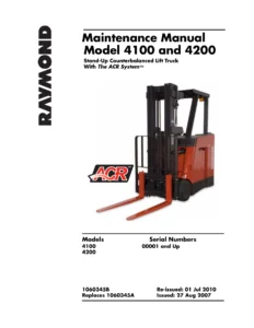 Raymond 4100 & 4200 Stand-Up Counterbalanced Lift Truck Maintenance Manual - ACR System (1060345B)