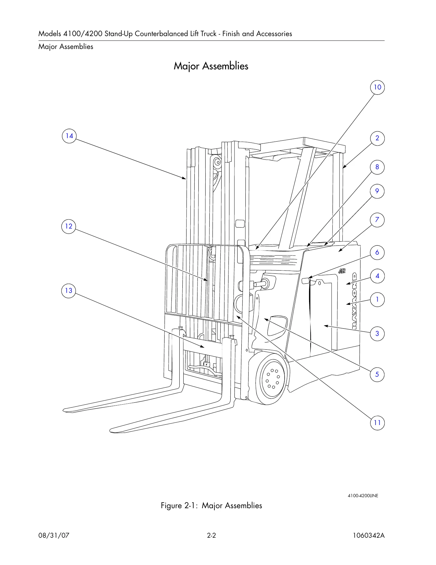 Raymond 4100 4200 Stand-Up Counterbalanced Lift Truck Parts Catalog 1060342B - Image 2