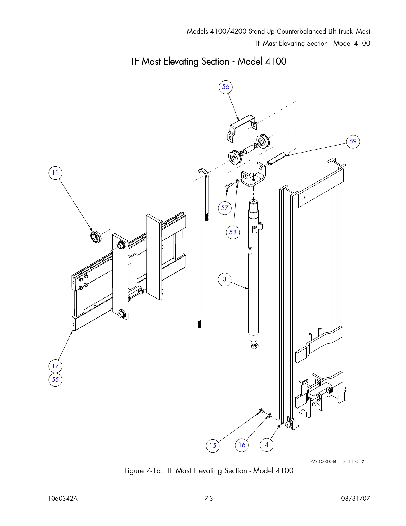 Raymond 4100 4200 Stand-Up Counterbalanced Lift Truck Parts Catalog 1060342B - Image 3