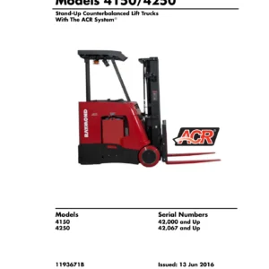 Raymond 4150 4250 Stand-Up Counterbalanced Lift Truck Maintenance Manual 2016