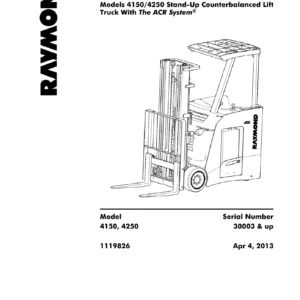 Raymond 4150 4250 Stand-Up Counterbalanced Lift Truck Parts Manual 2013 - ACR System PDF