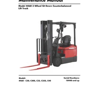 Raymond 4460 3-Wheel Counterbalanced Lift Truck Maintenance Manual - C30 C30S C35 C35S C40 PDF