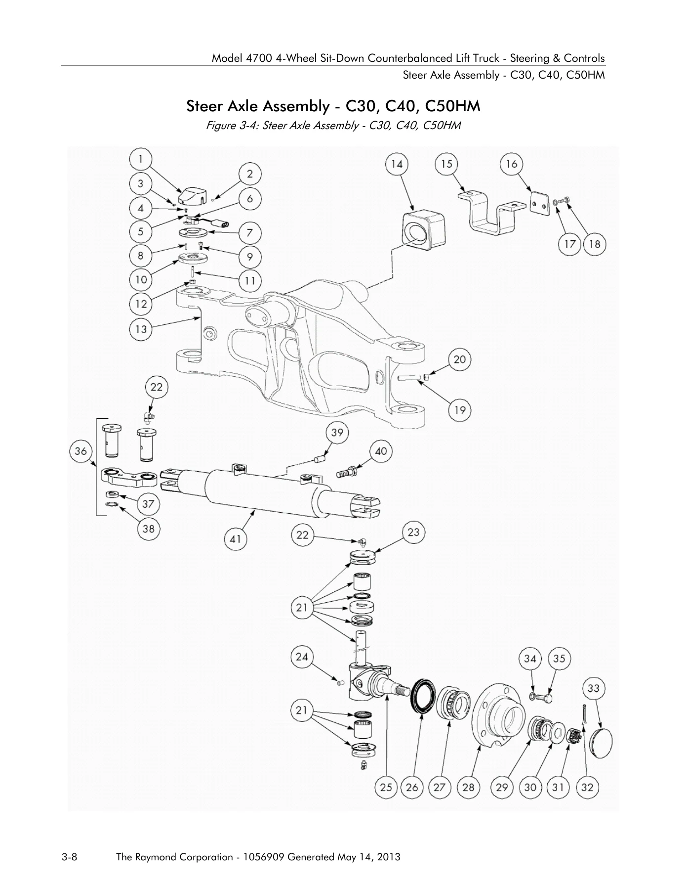 Raymond 4700 4-Wheel Sit-Down Counterbalanced Lift Truck Parts Manual - C30, C40, C50HM, C50, C50L, C50HP, C60 - Image 2
