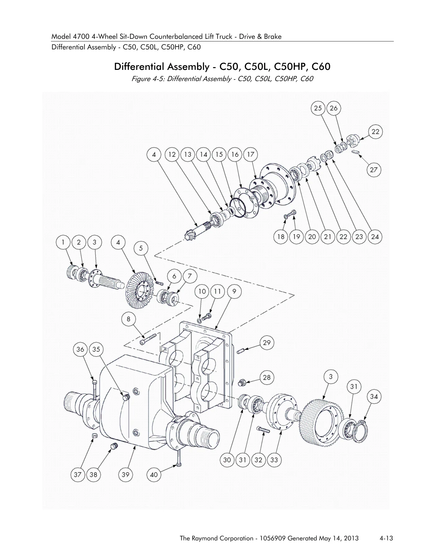 Raymond 4700 4-Wheel Sit-Down Counterbalanced Lift Truck Parts Manual - C30, C40, C50HM, C50, C50L, C50HP, C60 - Image 3