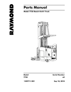 Raymond 7730 Reach-Fork Truck Parts Manual 1309711-001