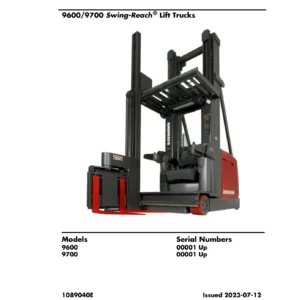 Raymond 9600 & 9700 Swing-Reach Lift Truck Maintenance Manual - PDF