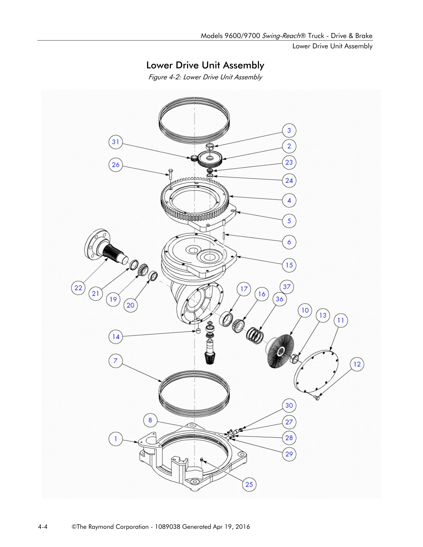 Raymond 9600 9700 Swing-Reach Truck Parts Manual With ACR System - PDF Download - Image 3