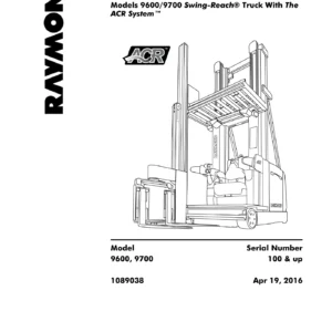 Raymond 9600 9700 Swing-Reach Truck Parts Manual With ACR System - PDF Download