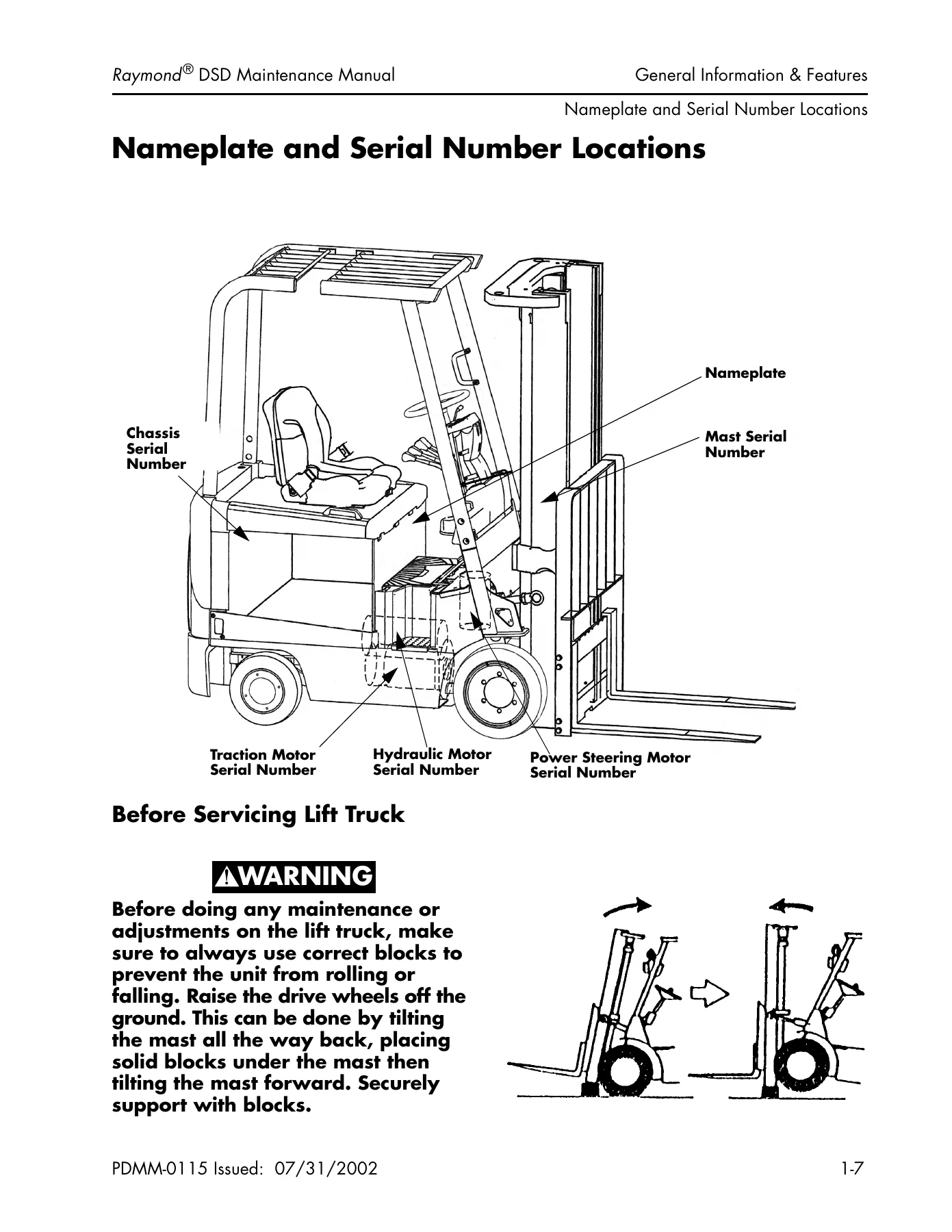 Raymond DSD30 DSD35 DSD40 DSD50 DSD5E DSD60 Maintenance Manual - PDMM-0115 - Image 2