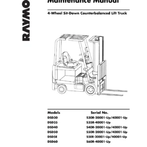 Raymond DSD30 DSD35 DSD40 DSD50 DSD5E DSD60 Maintenance Manual - PDMM-0115