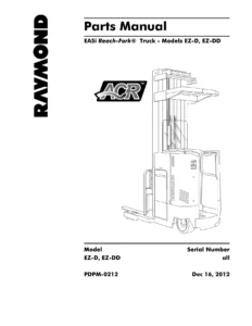 Raymond EASi Reach-Fork EZ-D & EZ-DD Forklift Parts Manual PDPM-0212 - PDF Download