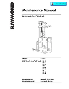 Raymond EASi Reach-Fork Lift Truck Maintenance Manual PDMM-0080 - EZ ET ES DS DT EF DZ Series