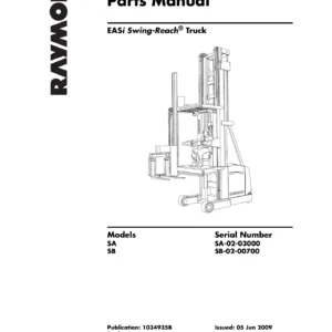 Raymond EASi Swing-Reach Parts Manual Models SA SB 2009 PDF Download