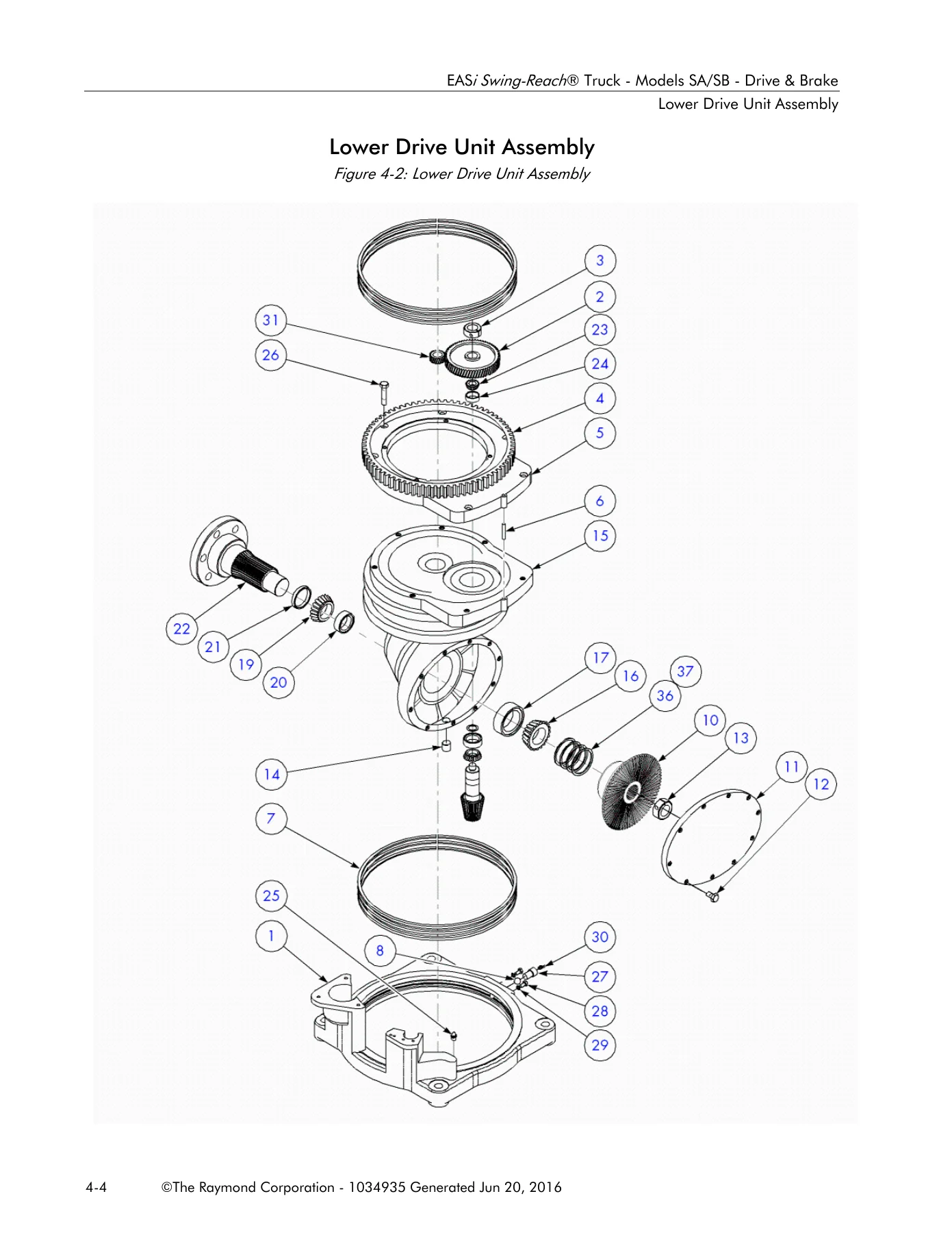 Raymond EASi Swing-Reach SA SB Parts Manual 2016 - Illustrated Parts Catalog 1034935 PDF - Image 3