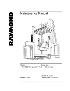 Raymond Model 537 Swing-Reach Truck Maintenance Manual PDMM-0024 - PDF