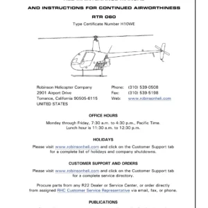 Robinson R22 RTR 060 Maintenance Manual & Continued Airworthiness - April 2012 PDF