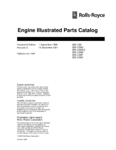 Rolls-Royce 250-C30 Series Illustrated Parts Catalog 14W4 Rev 3 - 250-C30G C30G/2 C30M C30P C30S Turboshaft Engine IPC