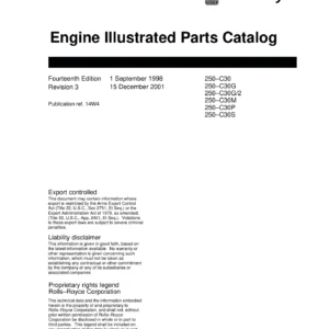 Rolls-Royce 250-C30 Series Illustrated Parts Catalog 14W4 Rev 3 - 250-C30G C30G/2 C30M C30P C30S Turboshaft Engine IPC
