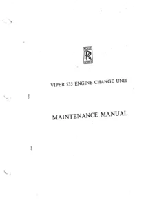Rolls-Royce Viper 535 Engine Change Unit Maintenance Manual PDF
