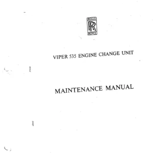 Rolls-Royce Viper 535 Engine Change Unit Maintenance Manual PDF