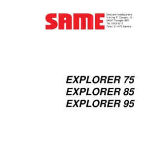 SAME Explorer 75 85 95 Tractor Workshop Manual - Complete Service & Repair PDF