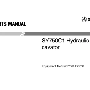 SANY SY750C1 Hydraulic Excavator Parts Manual - PDF Download
