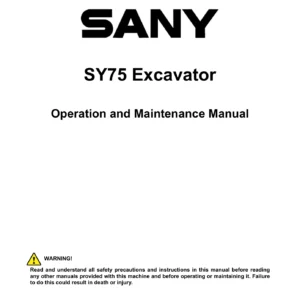 SANY SY75C Excavator Operation and Maintenance Manual PDF