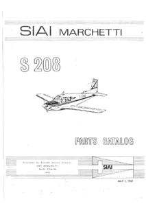 SIAI Marchetti S208 Parts Catalog May 1969 Illustrated Group Assembly List