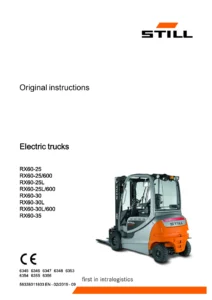 STILL RX60-25 RX60-30 RX60-35 Electric Forklift Operator Manual 2019 PDF