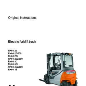 STILL RX60-25 RX60-35 Electric Forklift Operator Manual 2016 - PDF