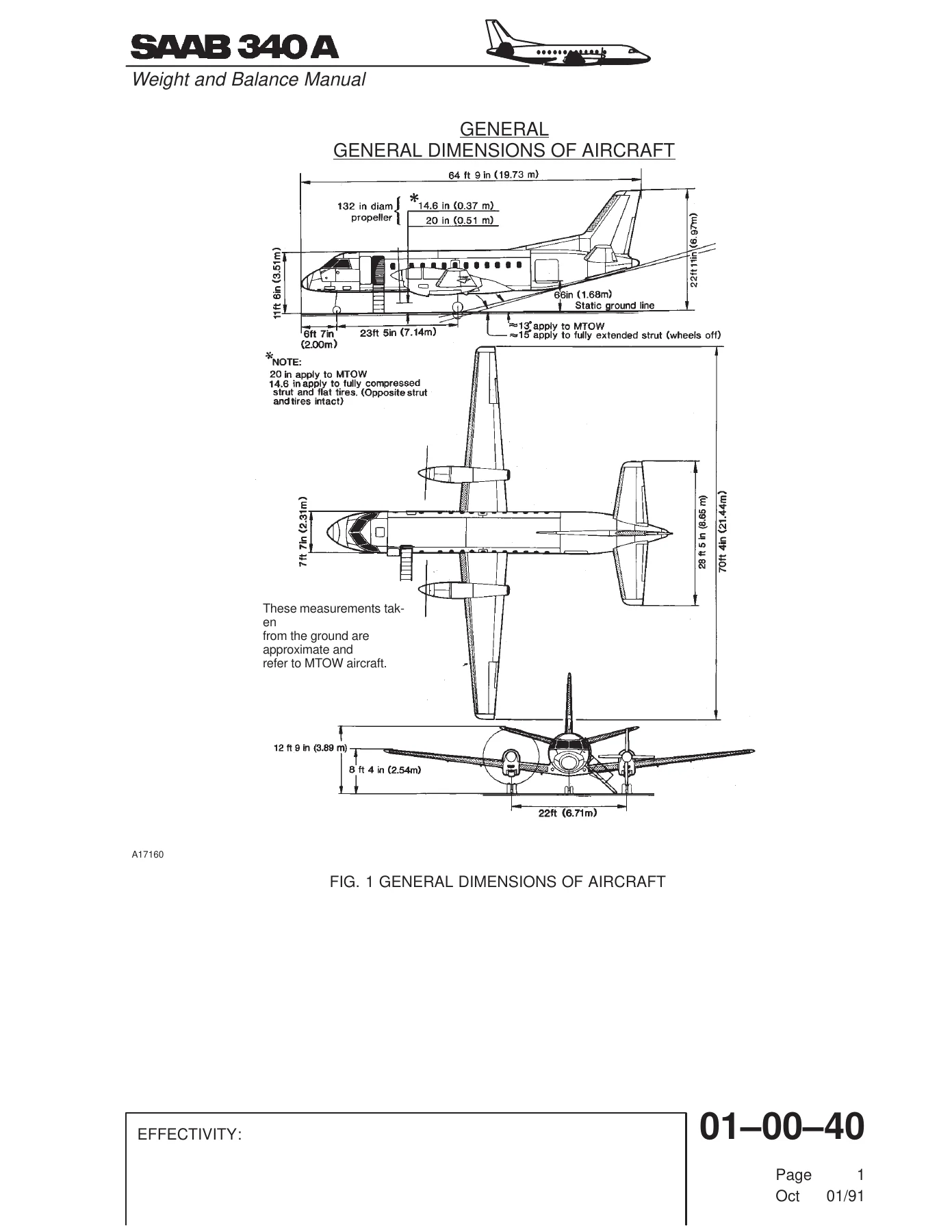 Saab 340 Weight and Balance Manual - 340A, SF 340A, 340B Loading and CG Limits PDF - Image 2