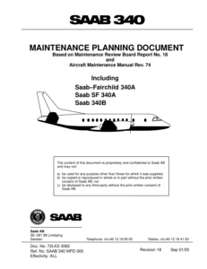 Saab 340A and 340B Maintenance Planning Document 72LKS 3082 Rev 18 2005 PDF