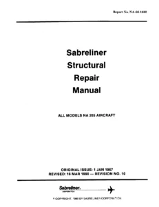 Sabreliner NA-265 Series Structural Repair Manual NA-66-1032 Rev 10