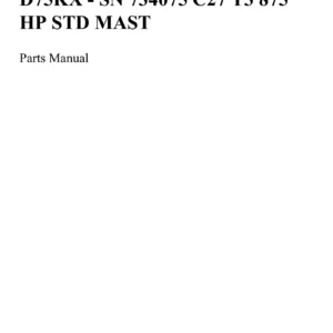 Sandvik D75KX SN 734075 C27 T3 875HP STD Mast Parts Manual PDF